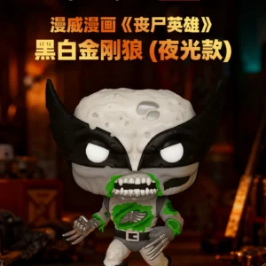 Funko Marvel Comics Zombie Heroes Black and White Wolverine Glow-In-The-Dark Figure Collectible Doll Gift