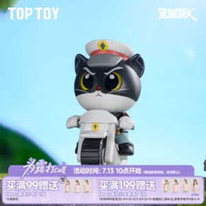 TOPTOY Black Cat Sheriff Pursuit Action Series Figure Blind Box Desktop Ornament Childhood Toy Peripheral Gift
