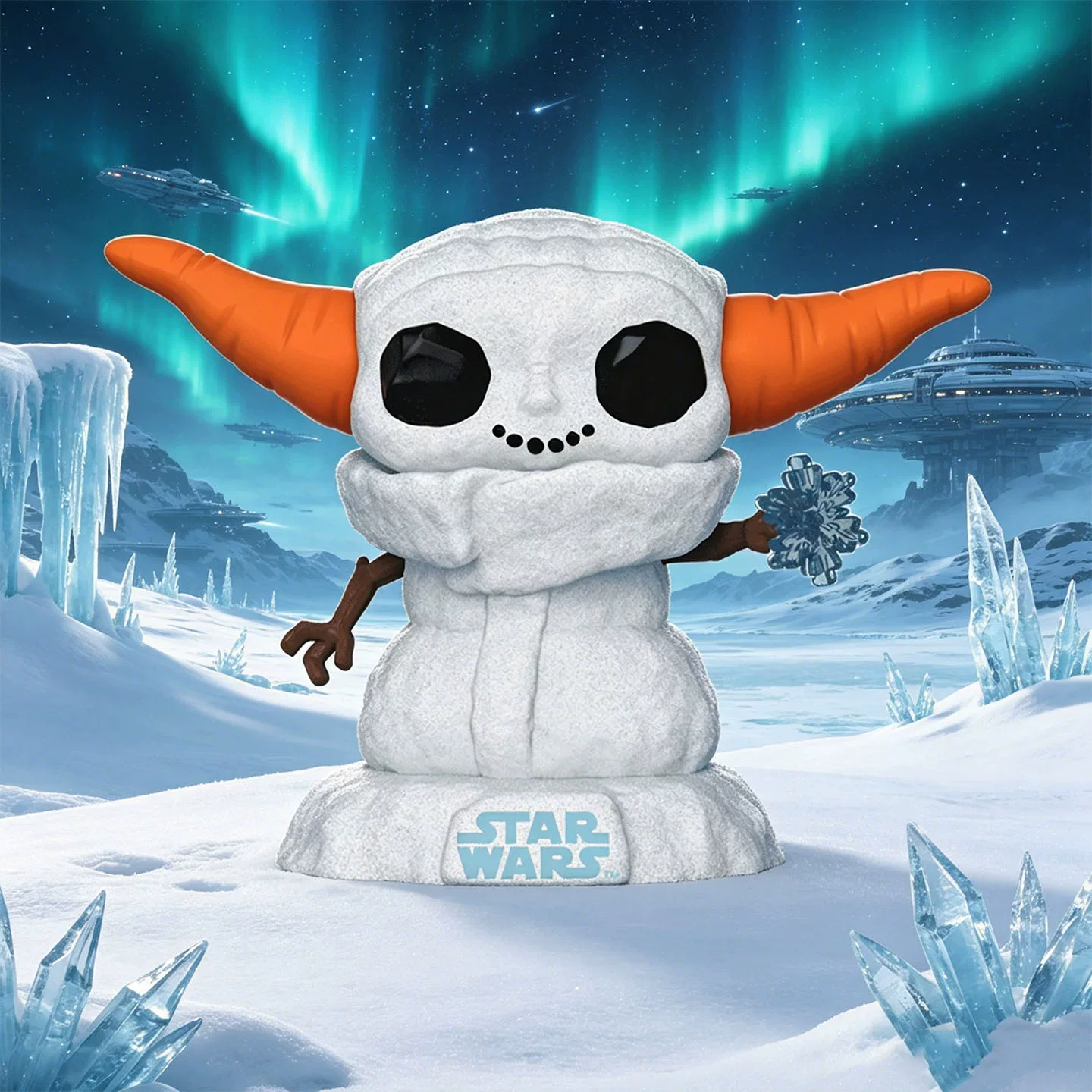 Funkopop Star Wars the Mandalorian Baby Yoda Snowman Gugu Peripheral Figurines Ornaments Dolls Gifts
