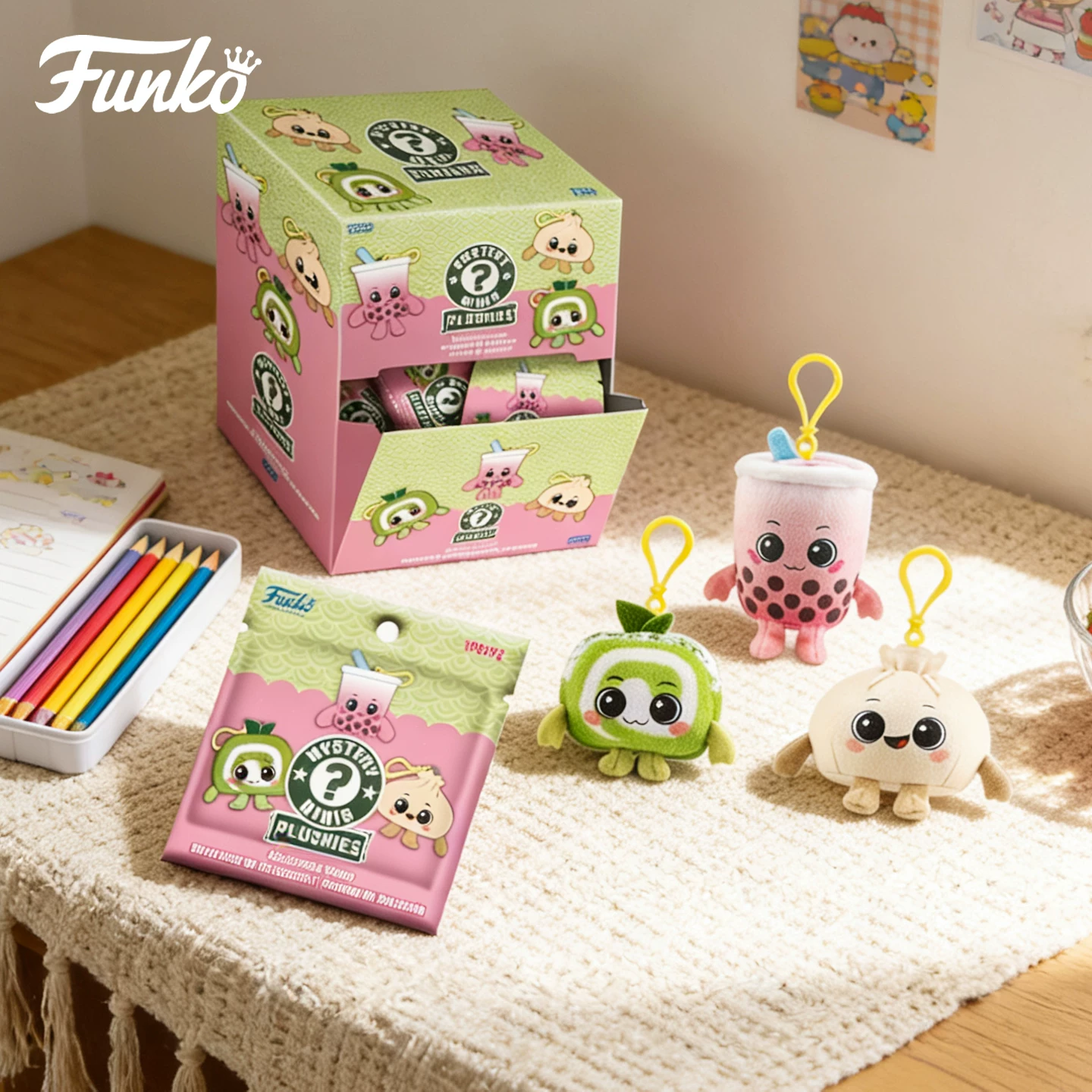 Funko Gamer Food Swiss Roll Dumpling Milk Tea Blind Box Figure Plush Pendant Bag Hanging Doll Gift - Image 2