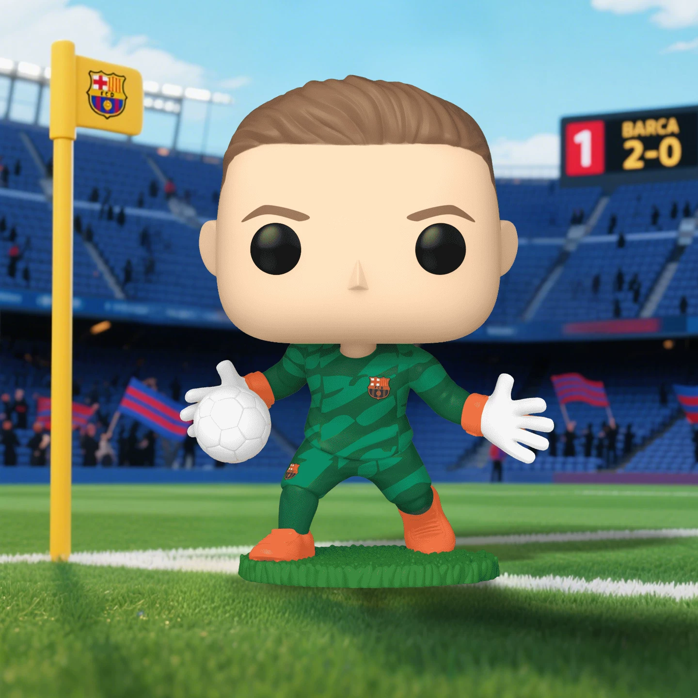 Funko Football La Liga Barcelona Goalkeeper Ter Stegen Merchandise Figurine Ornament Gift - Image 4