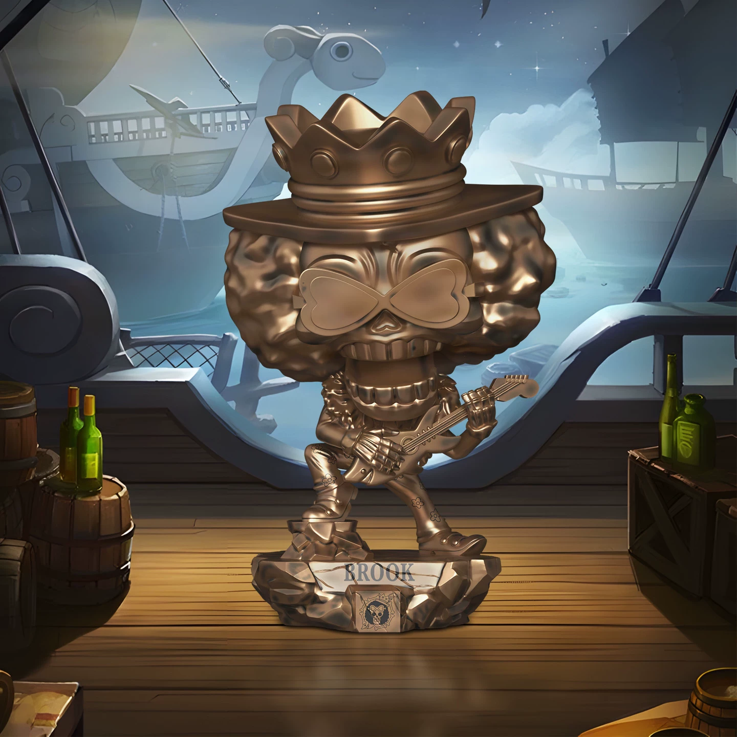 Funko Pop One Piece 25Th Anniversary Jinbei Brook One Piece Statue Figurine Ornament Doll Gift - Image 6