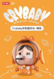 Popmart Crybaby Space Cat Figure Orange Doll Toy Ornament Gift