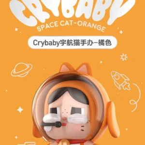 Popmart Crybaby Space Cat Figure Orange Doll Toy Ornament Gift