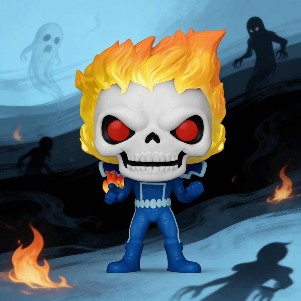 Funko Pop Marvel Ghost Rider Luminous Edition Peripheral Figure Trendy Toy Collectible Decoration Doll Gift