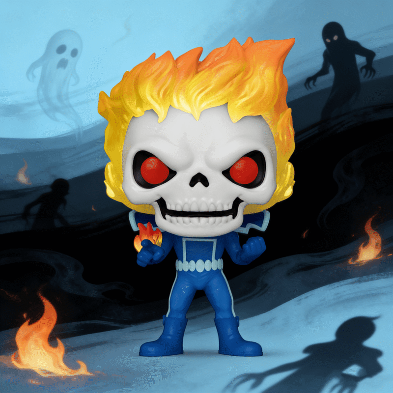 Funko Pop Marvel Ghost Rider Luminous Edition Peripheral Figure Trendy Toy Collectible Decoration Doll Gift