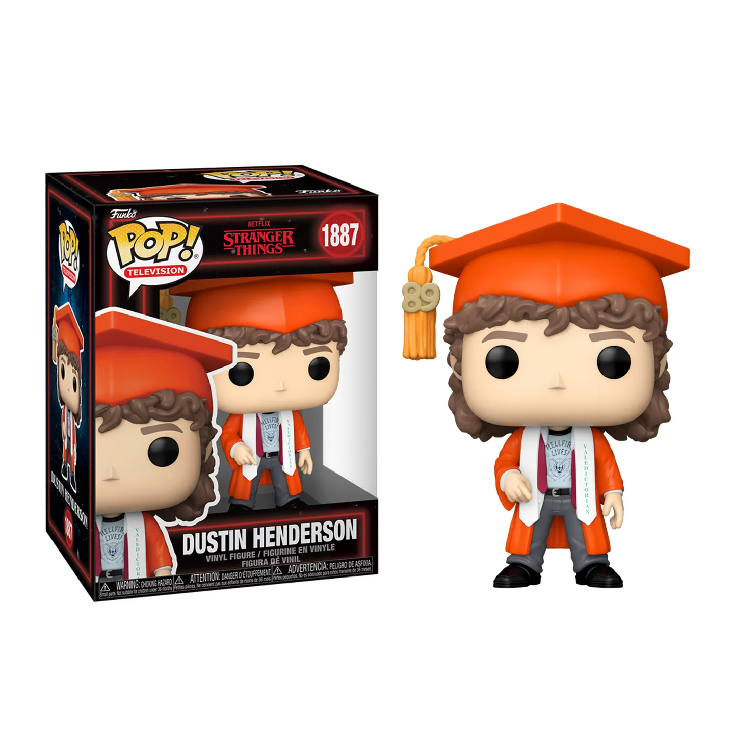 Funkopop American Tv Series Stranger Things Dustin Henderson Graduation Edition Figure Peripheral Ornament Doll Gift - Image 5