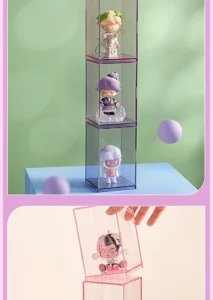 Popmart Pop Single Display Box 3-Piece Single Pink and Purple Figure Storage Box