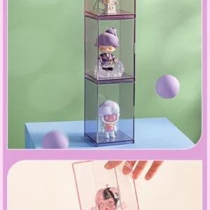 Popmart Pop Single Display Box 3-Piece Single Pink and Purple Figure Storage Box