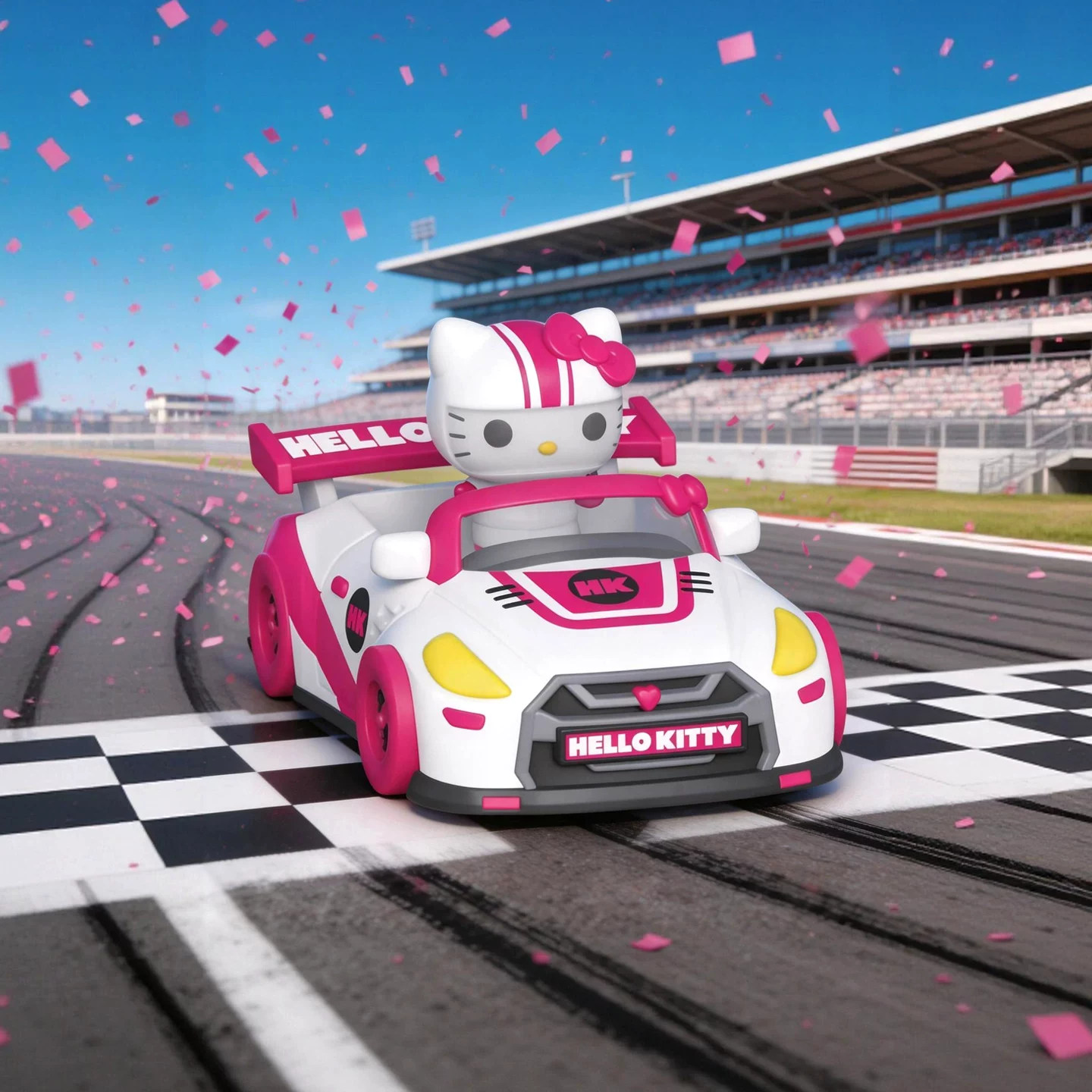 Funko Pop Sanrio Hello Kitty Racing Car Figure Cute Ornament Doll Gift - Image 2