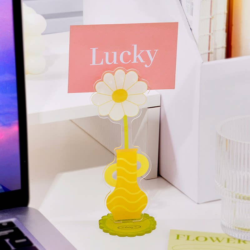 SAPPINESS office note holder message holder ins style vertical cute cartoon flowers acrylic desktop