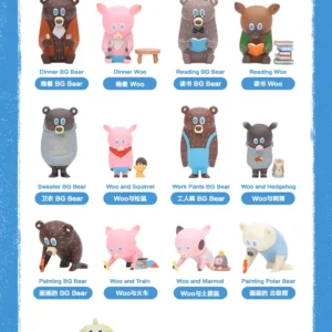 Bubble Mart Green Cow Garden Mini Pig and Bear Blind Box by Okiro Kenta