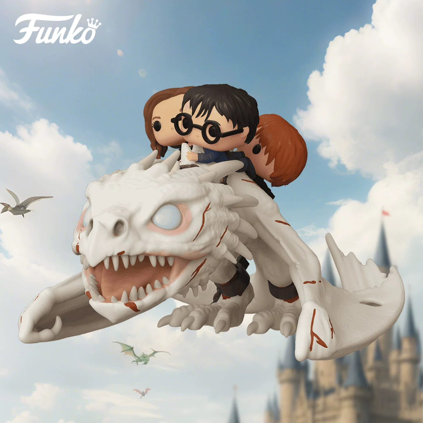 Funko Harry Potter Ron Hermione Gringotts Wizarding Bank Dragon Riding Vehicle Figurine Gift - Image 2