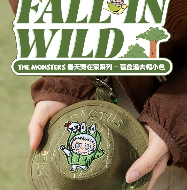 Bubble Mart the Monsters Spring Wild at Home Blind Box Fisherman Hat Small Bag Gift Labubu