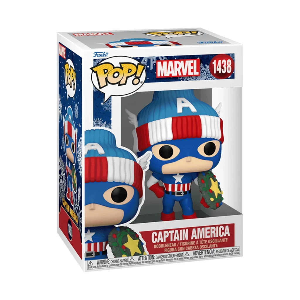 Funko Pop Marvel Captain America Wreath Shield Christmas Merchandise Collectible Figure Toy Gift