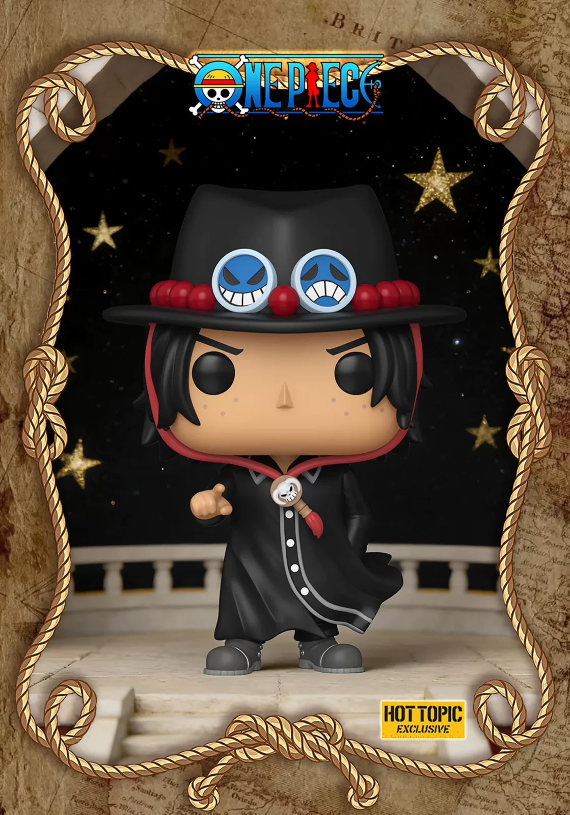 Funko One Piece Collaboration Fire Ace Figure Peripheral One Piece Anime Trendy Toy Figurine Gift