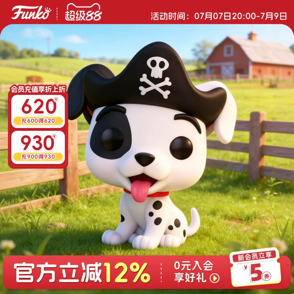 Funko Pop Disney 101 Dalmatians Dalmatian Patch Figure Peripheral Trendy Toy Figurine Gift