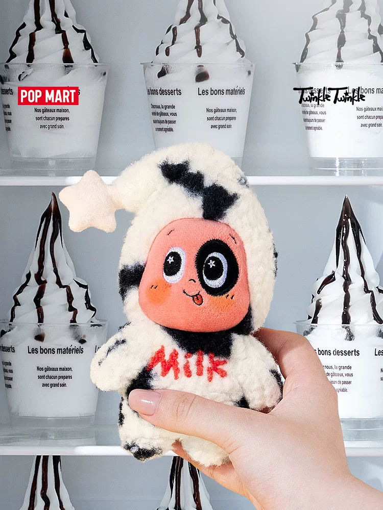 Popmart Bubble Mart Star Man Welcome to the Moon Surface Series Milk Pudding Plush Keychain - Image 6