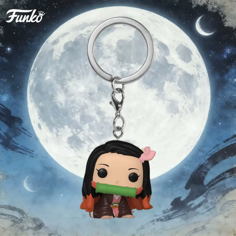 Funko Demon Slayer Nezuko Keychain Japanese Anime Peripheral Figure Trendy Toy Pendant Doll Gift
