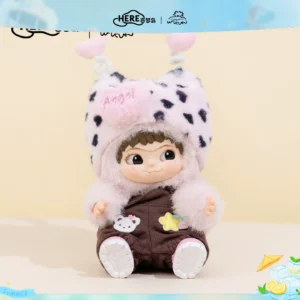 WAKUKU furry trendy overalls dark brown baby clothes