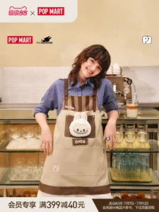 Popmart Bubble Mart Bubble Cute Coffee Factory Series Labubu Apron Home Accessories