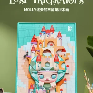 Popmart Molly Lost Triceratops Building Block Painting Home Peripheral Gift