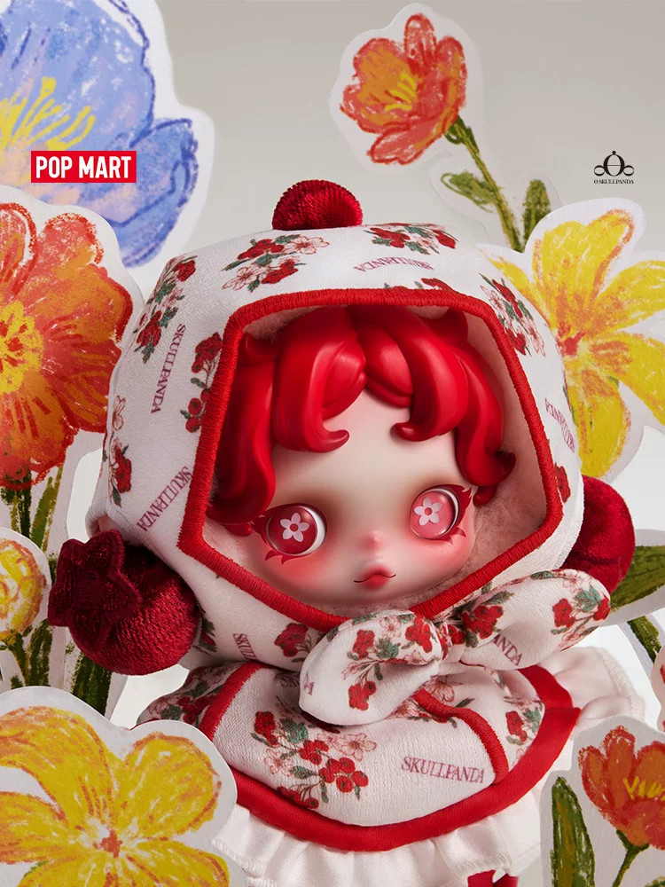 Popmart Skullpanda Plush Doll Keychain Gift in a Flower Garden - Image 7