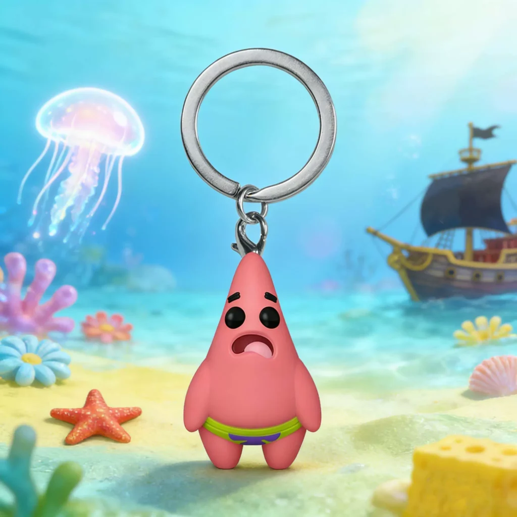 Funko Spongebob Patrick Star Keychain Pendant Peripheral Trendy Toy Figure Bag Decoration Doll Gift