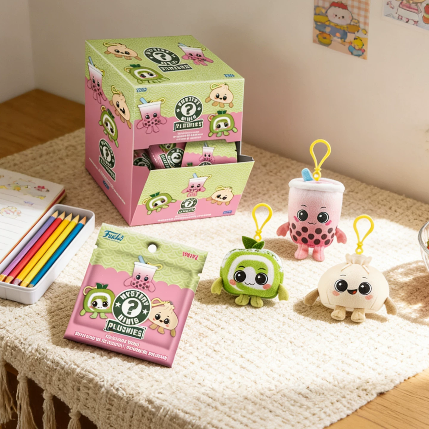 Funko Gamer Food Swiss Roll Dumpling Milk Tea Blind Box Figure Plush Pendant Bag Hanging Doll Gift - Image 6