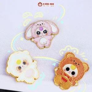 Baby Three metal badge brooch blind box trendy cute doll pendant bag accessories new product