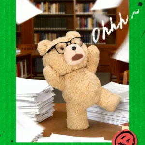 Popmart Bubble Mart Resonance《Ted2》 Teddy Bear Movable Plush Toy Hot Nerd Ted