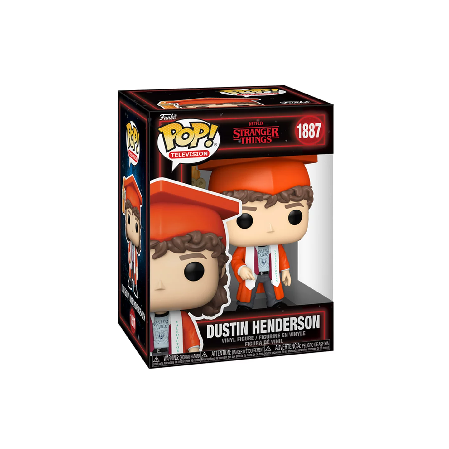 Funkopop American Tv Series Stranger Things Dustin Henderson Graduation Edition Figure Peripheral Ornament Doll Gift - Image 4