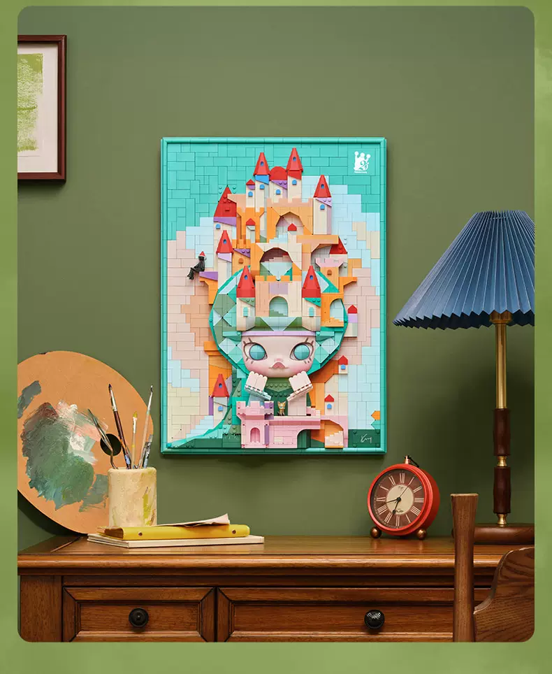 Popmart Molly Lost Triceratops Building Block Painting Home Peripheral Gift - Image 6