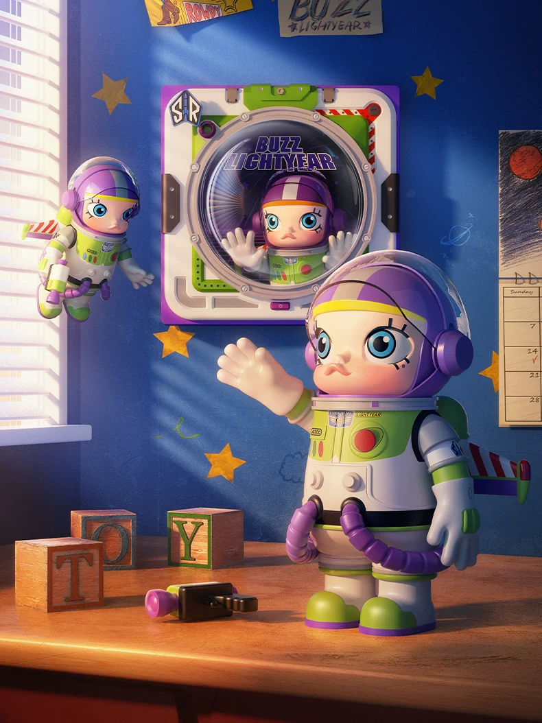 Popmart Mega Space Molly Buzz Lightyear "Overlooking the View" 3D Painting Regular Edition - Image 2
