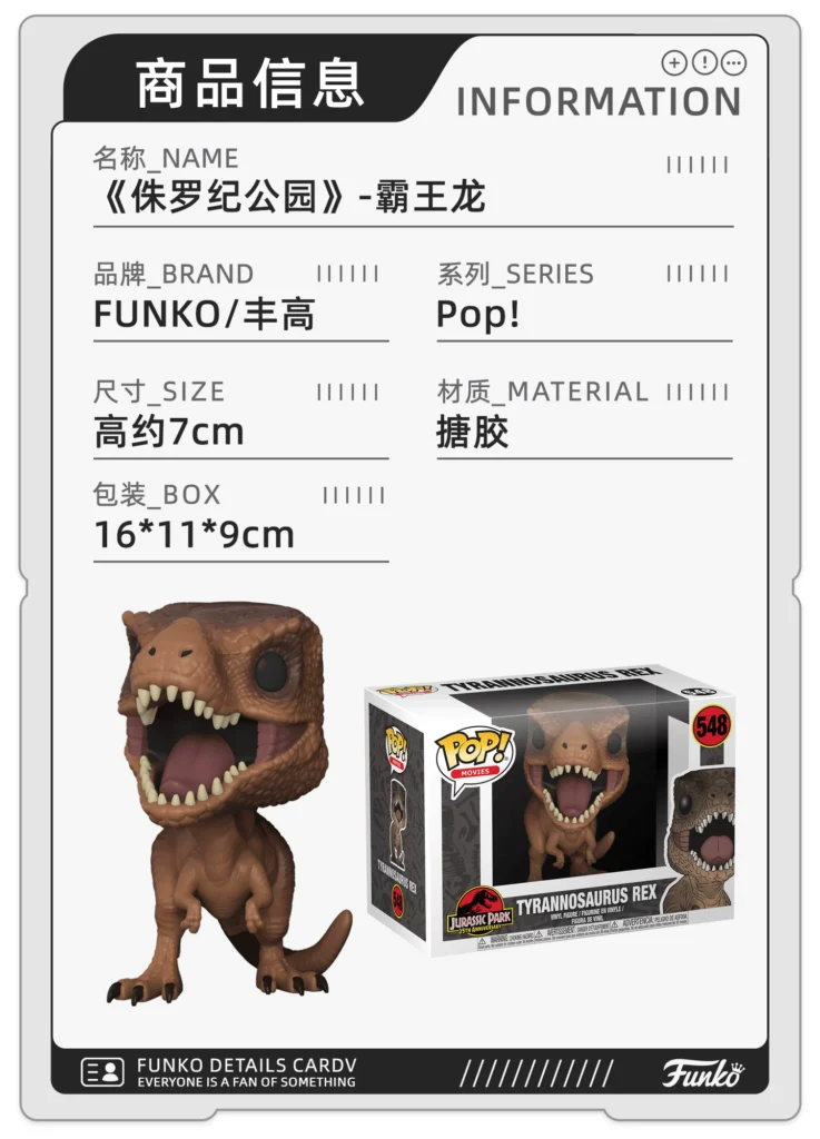 Funko Jurassic Park Tyrannosaurus Velociraptor T-Rex Triceratops Dilophosaurus Dinosaur Figurine Gift