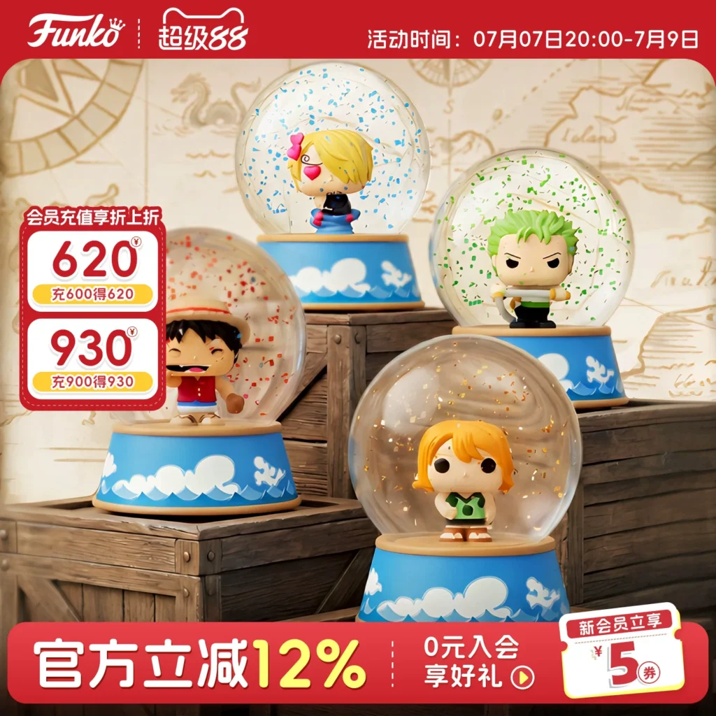 Funko Pop One Piece Luffy Zoro Sanji Nami Crystal Ball One Piece Figure Desktop Ornament Gift