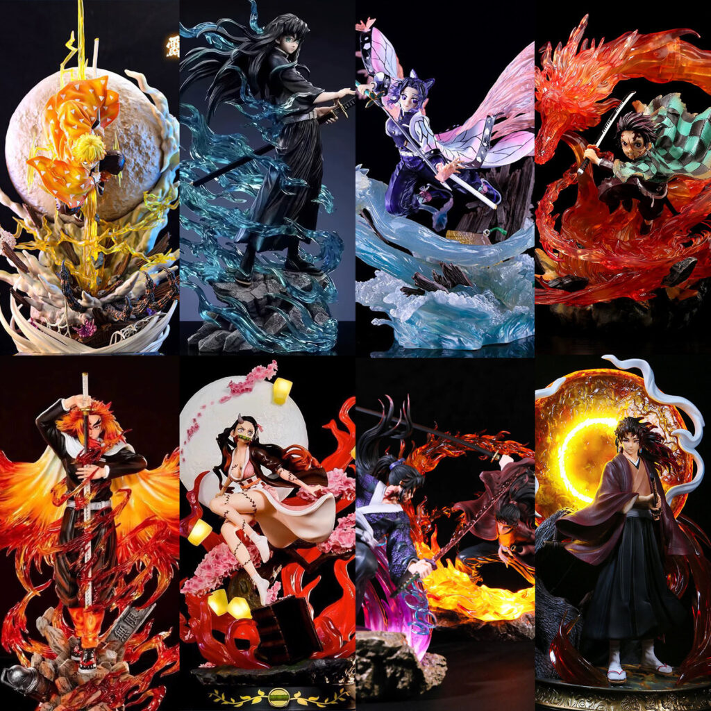 Demon Slayer Series Figures: Rengoku Kyoujurou, Agatsuma Zenitsu, Nezuko, Kyojuro Rengoku, Zenitsu Agatsuma, Inosuke Hashibira, Tanjiro Kamado, Birthday Gift