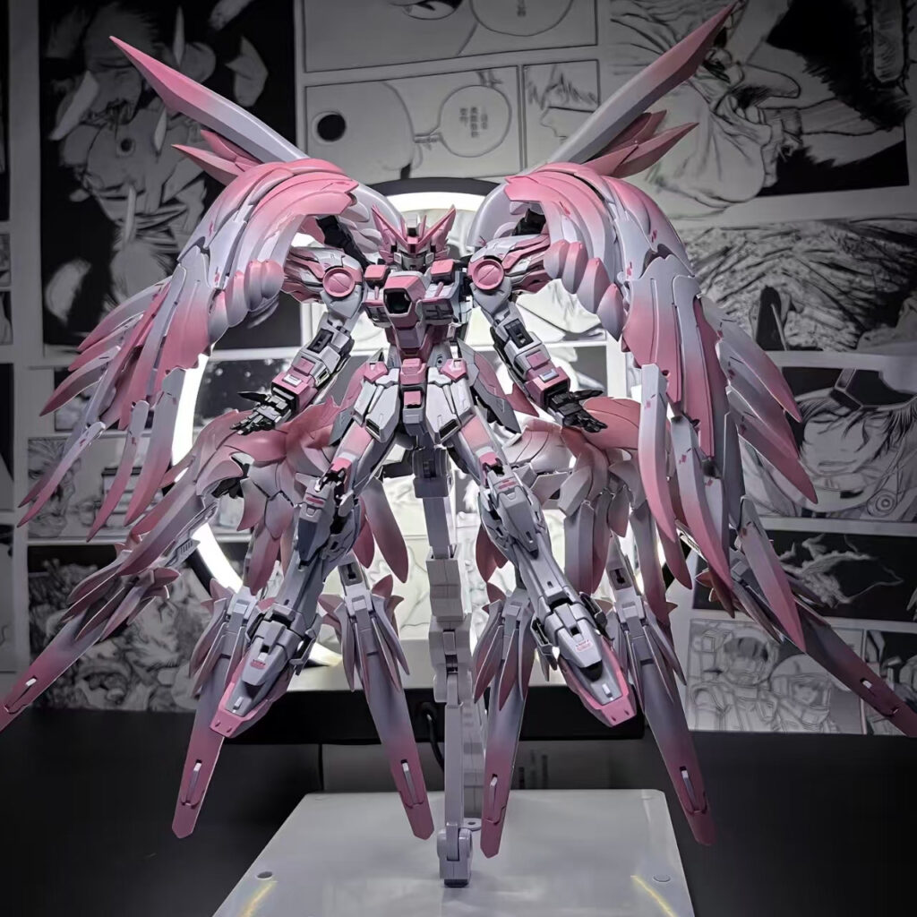 New Gundam Model Snow White Sakura Winged Unicorn Strike Free Assembly Mecha Model Figure Toy