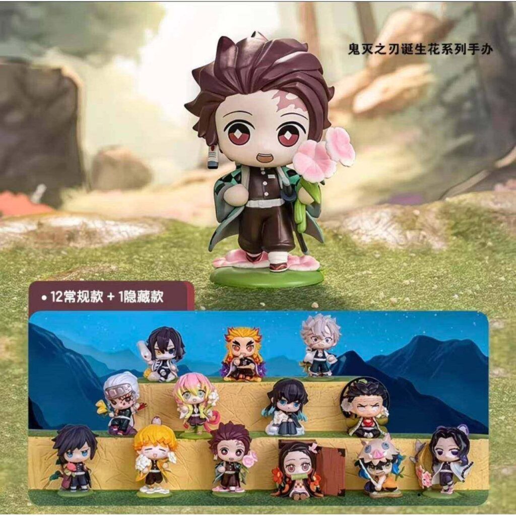 Demon Slayer Blind Box Birth Flower Tanjiro Nezuko Zenitsu Gyutouji Inosuke Figure Peripheral Model Ornament Gift