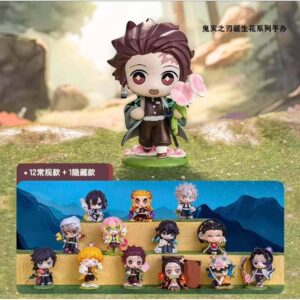 Demon Slayer Blind Box Birth Flower Tanjiro Nezuko Zenitsu Gyutouji Inosuke Figure Peripheral Model Ornament Gift