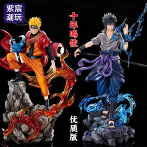 Limited Edition [Sasuke + Naruto] Gk Figurine Trendy Desktop Ornament Gift Naruto Action Figure
