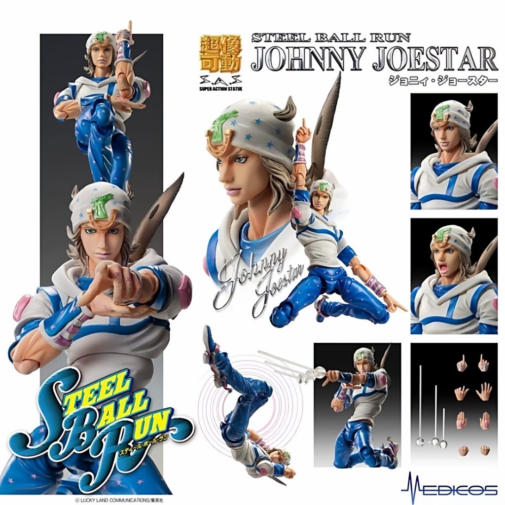 Super Realistic Movable Jojo's Bizarre Adventure Johnny Joestar Second Edition Action Figure Model Toy Ornament