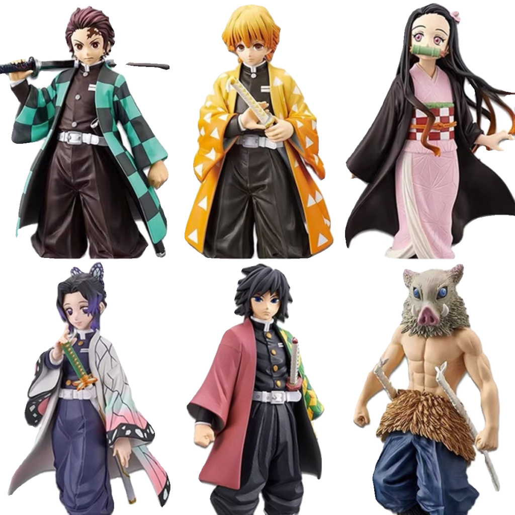 Demon Slayer: Kimetsu No Yaiba Tanjiro Kamado, Agatsuma Zenitsu, Nezuko Figurines, Anime Demon Blade, Case Decoration, Merchandise