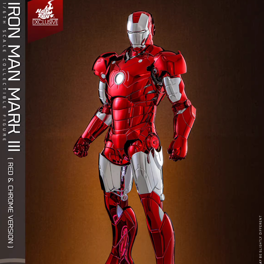In Stock Hottoys Ht Mms744D64 Iron Man Mk3 Red and Silver Electroplated Version