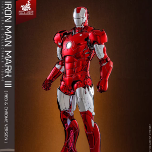 In Stock Hottoys Ht Mms744D64 Iron Man Mk3 Red and Silver Electroplated Version