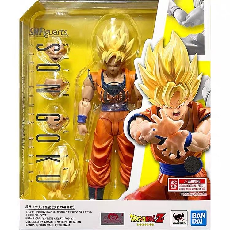 In Stock Bandai Shf Super Saiyan Son Goku Dragon Ball: the Opening of the Final Battle Movable Action Figure Authentic Product