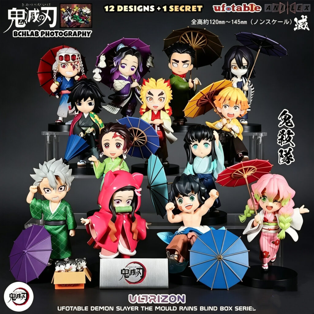 Demon Slayer: Kimetsu No Yaiba Rainy Season Series Blind Box Q Version Model Anime Trendy Toy Peripheral Birthday Gift Desktop Toy
