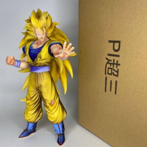 Dragon Ball Anime Standing Figure Pi Super Saiyan 3 Remodeling and Repainting Goku Figure Super Saiyan Desktop Ornament Gift