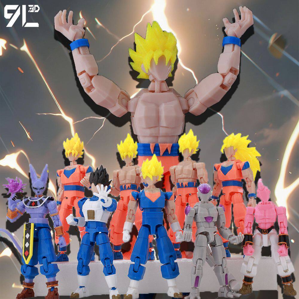 Authentic 9L3D Dragon Ball Goku Super Saiyan Vegeta Multi-Jointed Action Figure Ornament Lucky 13 Gift