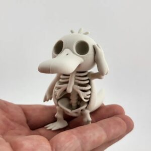 Skull [Duckling] Bone Figure Model 3D Printed Pokémon Fan Art Desktop Cute Ornament Gift